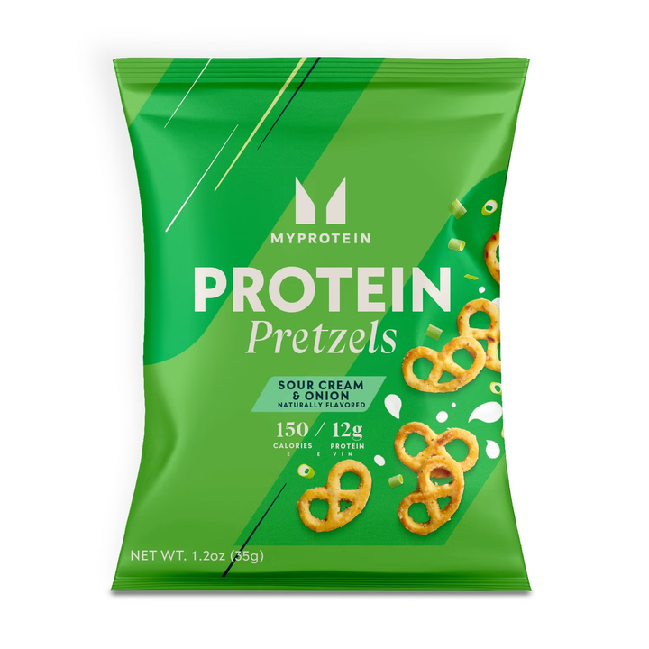 PRETZELS PROTEICOS - 6 BOLSAS - CREMA AGRIA Y CEBOLLA